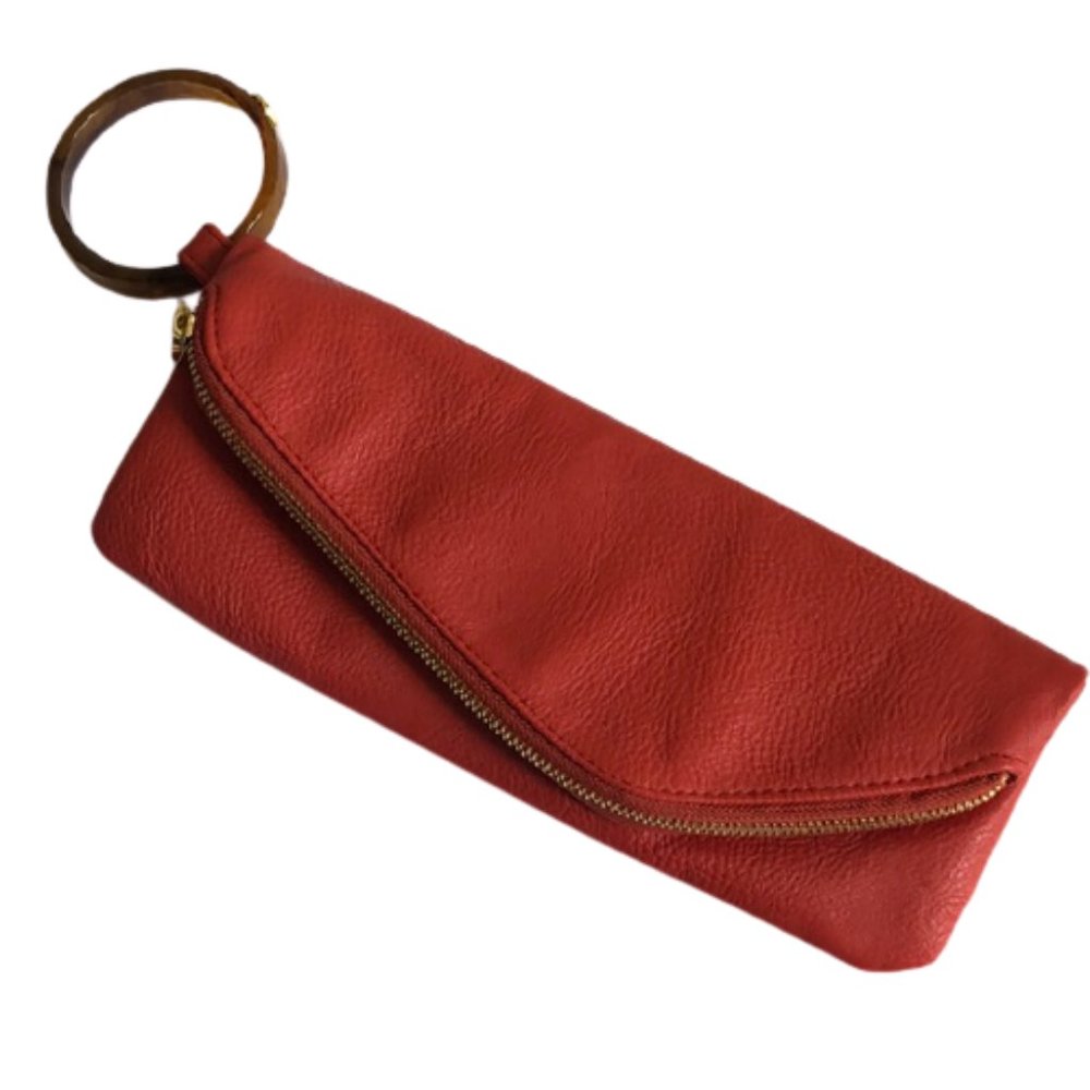MUD PIE CORAL FOLD OVER CLUTCH WRISTLET